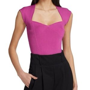 Jonathan Simkhai Abia Pink Knit Crop Top